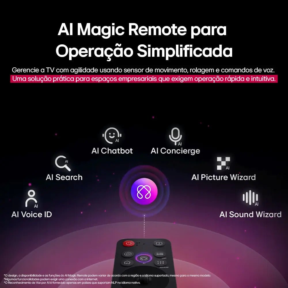 Smart TV Profissional 4K 50" LG UHD 50AU801 Processador α7 AI Ger8 Super Upscaling Google Cast Alexa Integrado Controle AI Smart Magic WebOS 25 - Imagem 8