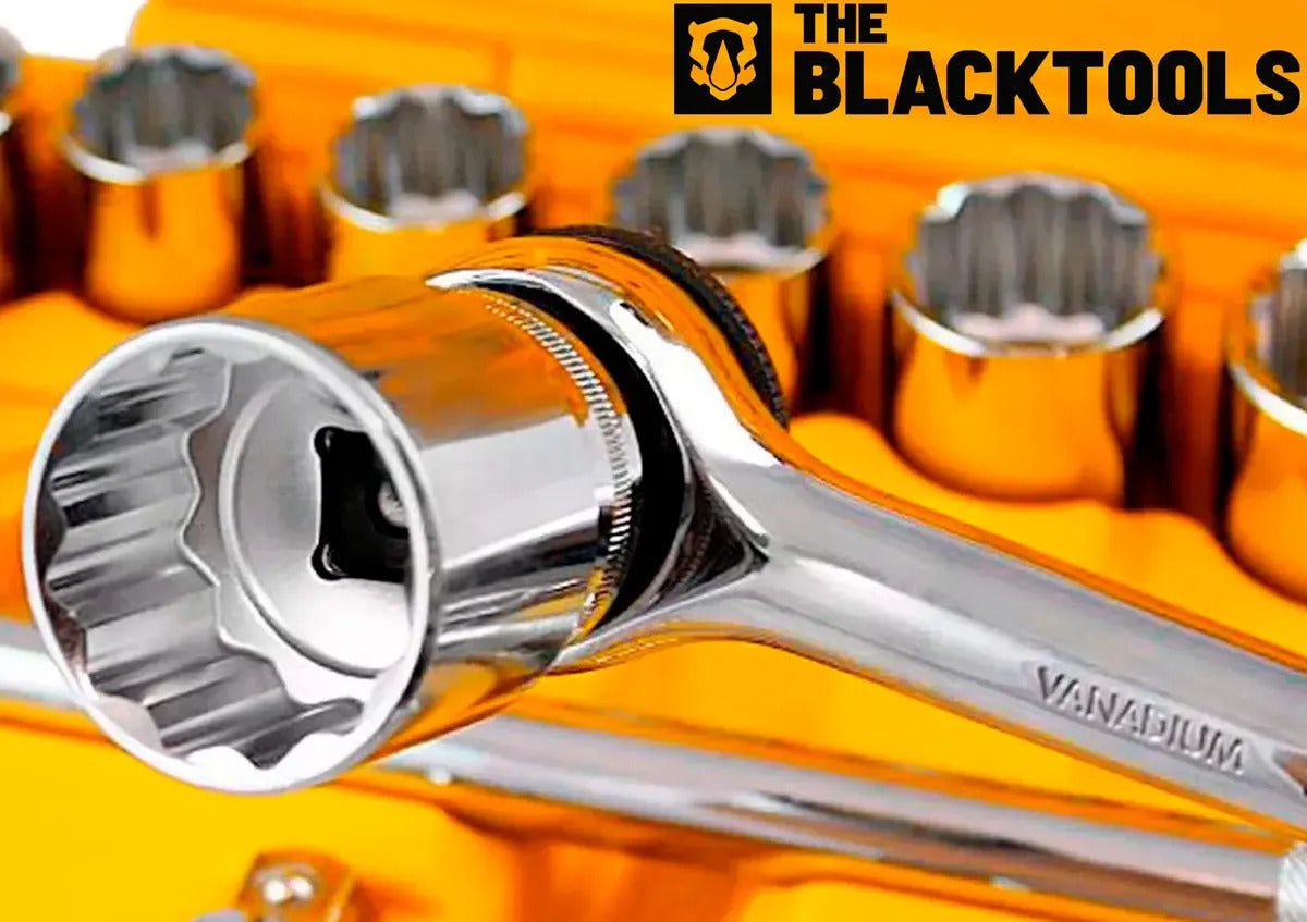Jogo Kit de Ferramentas Manuais Chave Catraca 1/2 8 a 32mm BCS022 The Black Tools Cor Amarelo - Imagem 10