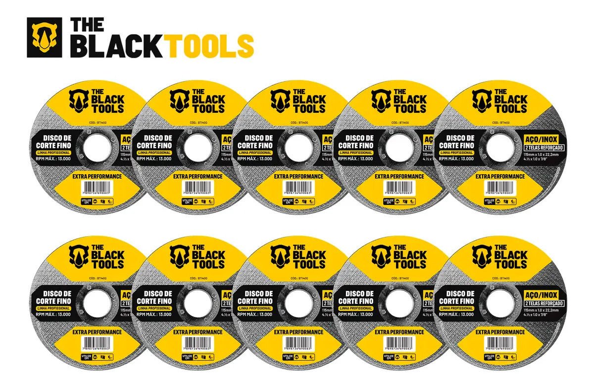 Esmerilhadeira Lixadeira Angular Bte750 4.1/2 750w Com Discos 4.1/2 The Black Tools - Imagem 9