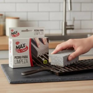 Pedra Max Clean Limpeza Pesada Grelha Churrasqueira Aço Inox Porosa