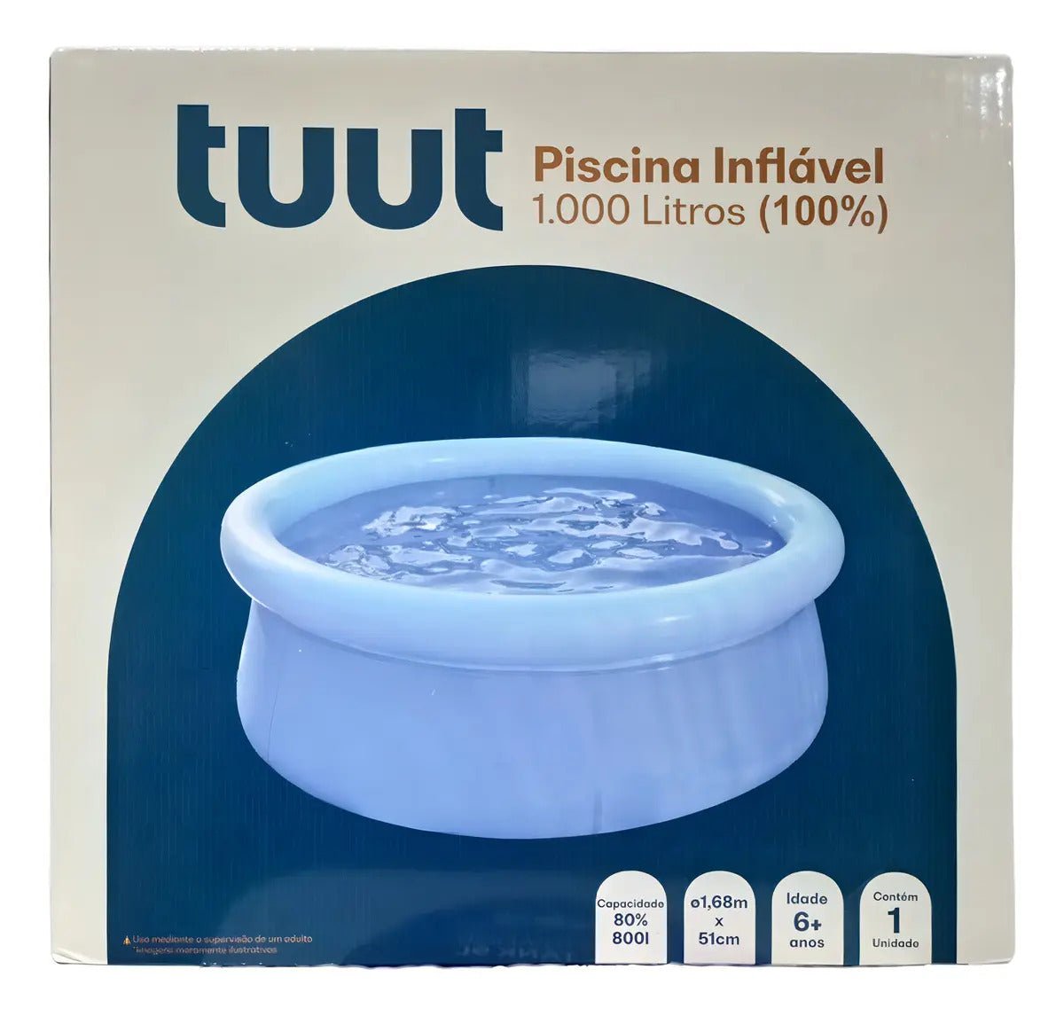 Piscina Inflável Tuut Azul 1.68m x 51cm para Lazer e Família - Imagem 6