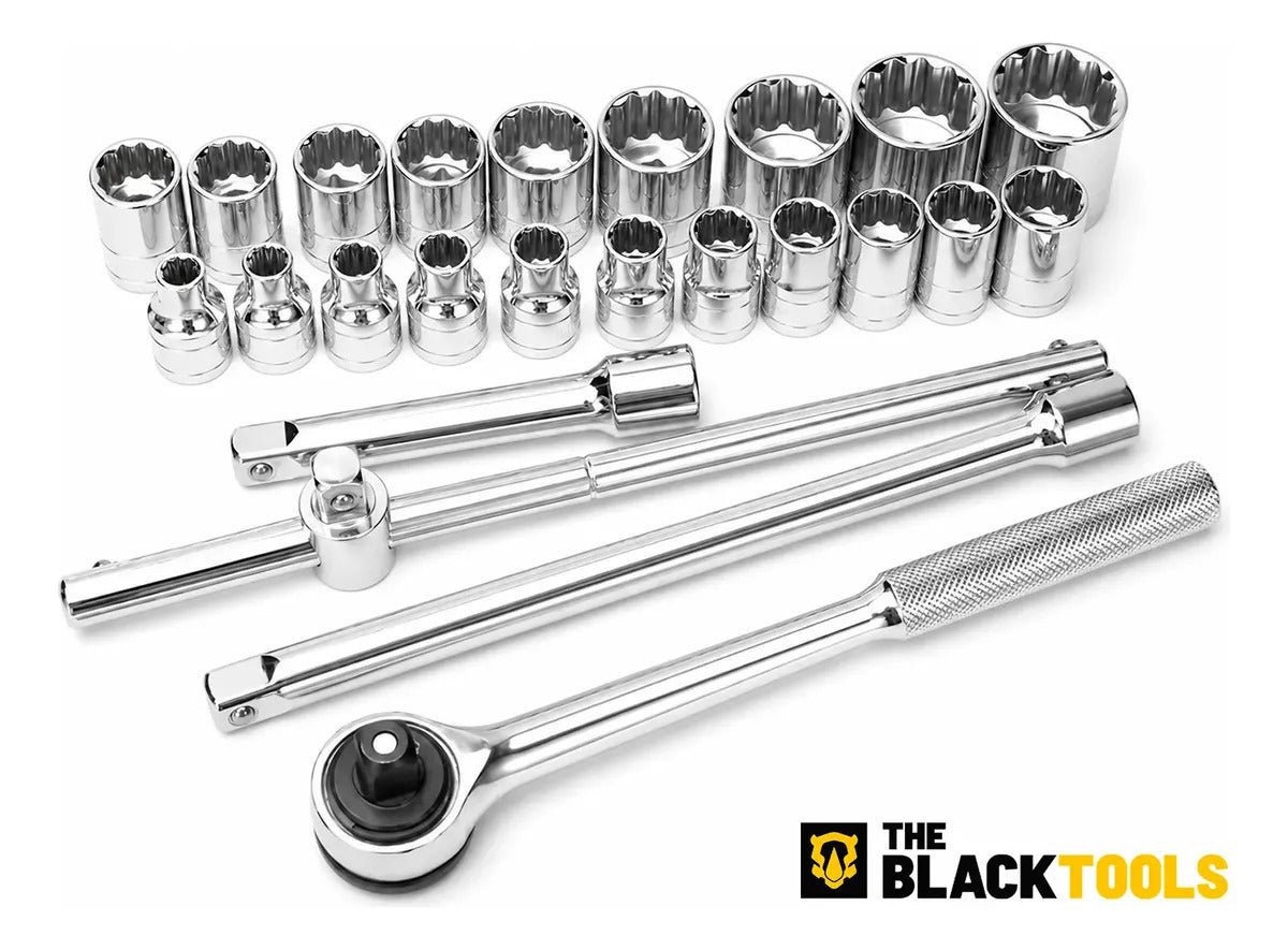 Jogo Kit de Ferramentas Manuais Chave Catraca 1/2 8 a 32mm BCS022 The Black Tools Cor Amarelo - Imagem 6