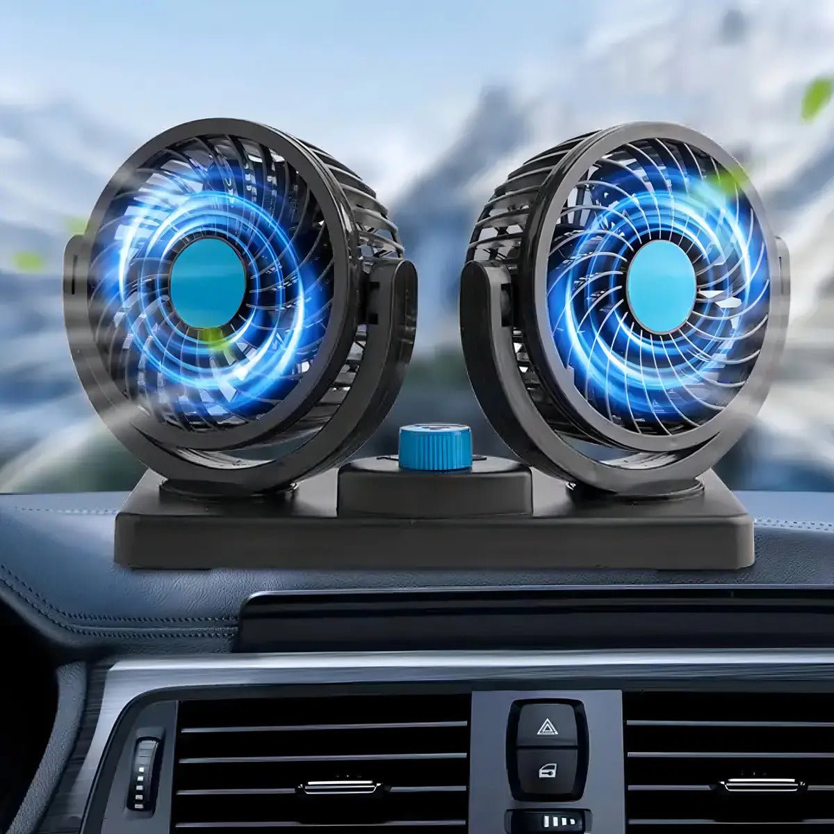 Mini Ventilador Carro Automotivo Portatil 12v Ponta Material Diâmetro 12 cm - Imagem 2