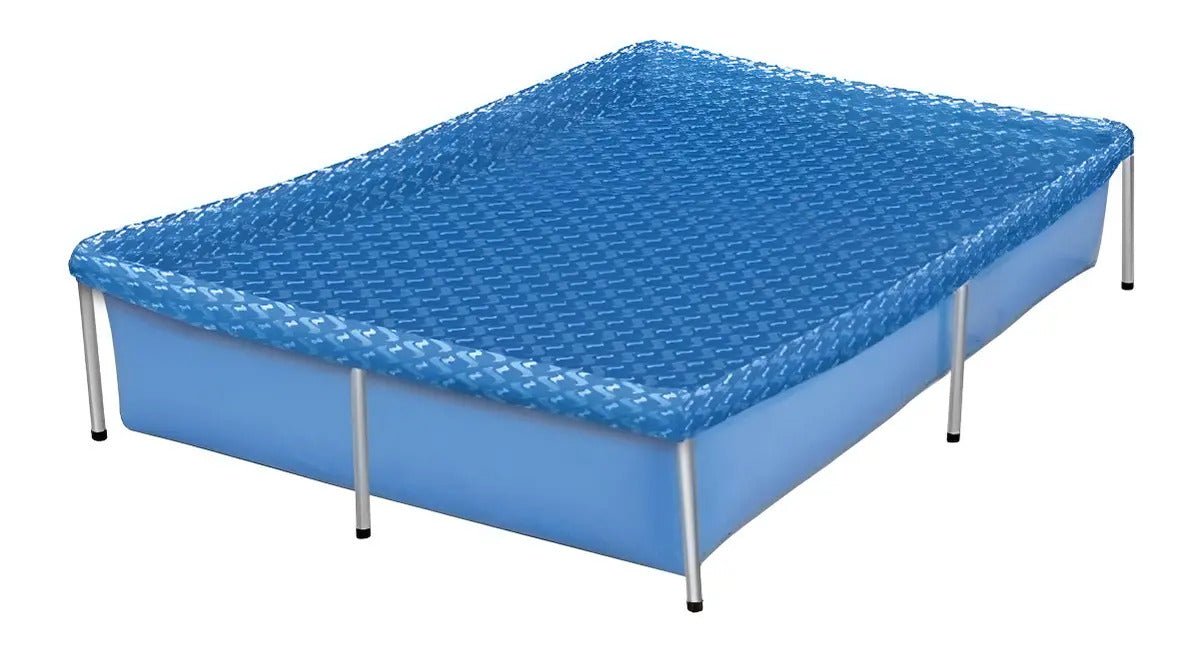 Piscina 1000L Retangular Botafogo Azul Aço Resistente PVC