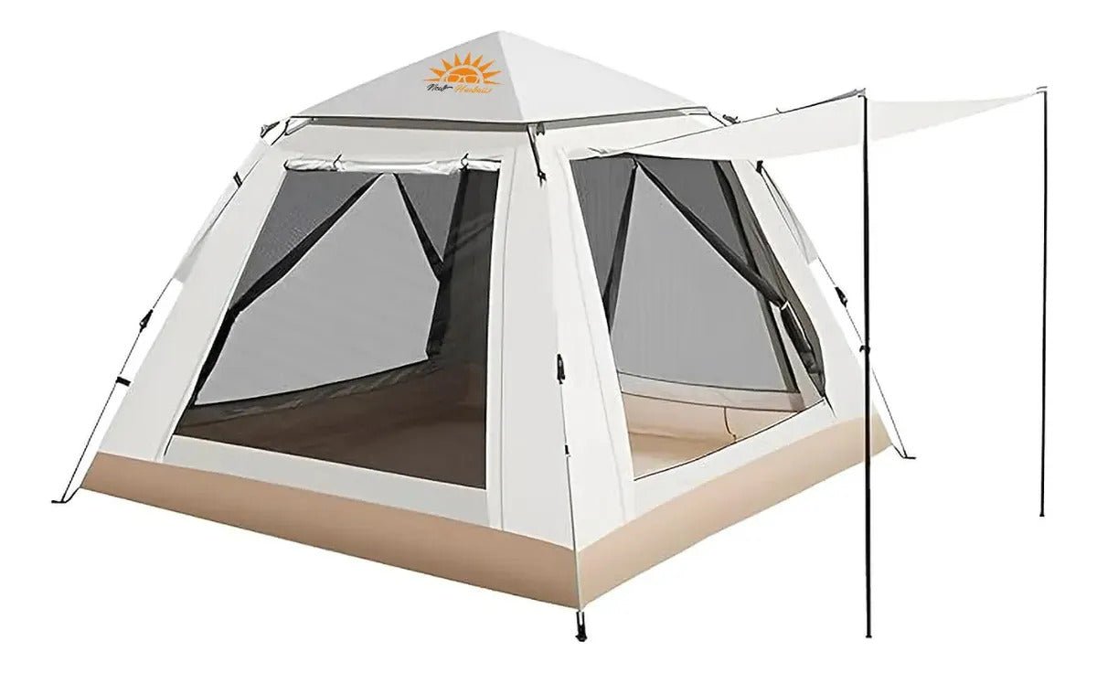 Barraca Camping para 4 Pessoas Barraca Automática New Hawaii Barraca Automática Pop Up Impermeável 1500mm Bege - Imagem 4
