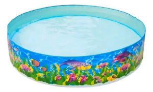 Piscina Semirrigida Portátil Reforçada Vinil 1000l Fundo Mar Cor Azul
