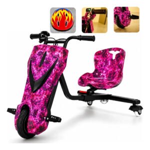 Patinete Eletrico 3 Rodas Triciclo Infantil Drift 450w 120kg Rosa Rosa Galáxia