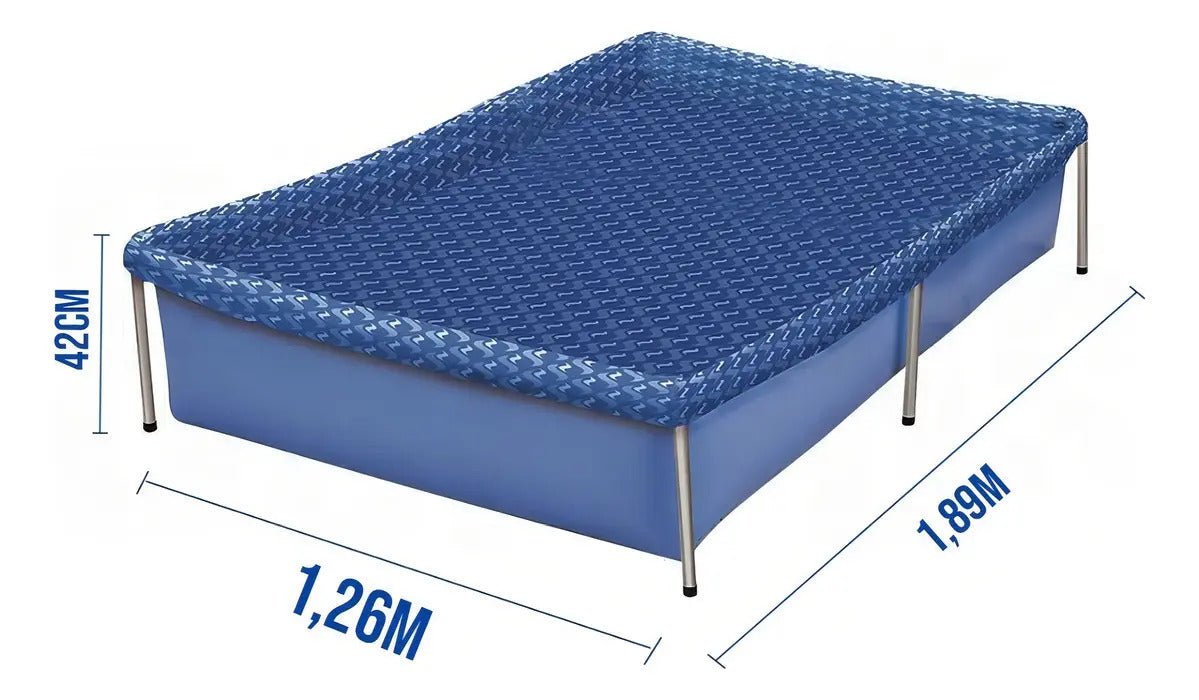 Piscina 1000L Retangular Botafogo Azul Aço Resistente PVC - Imagem 3