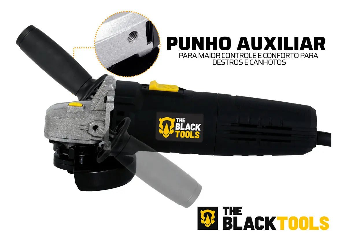 Esmerilhadeira Lixadeira Angular Bte750 4.1/2 750w Com Discos 4.1/2 The Black Tools - Imagem 5