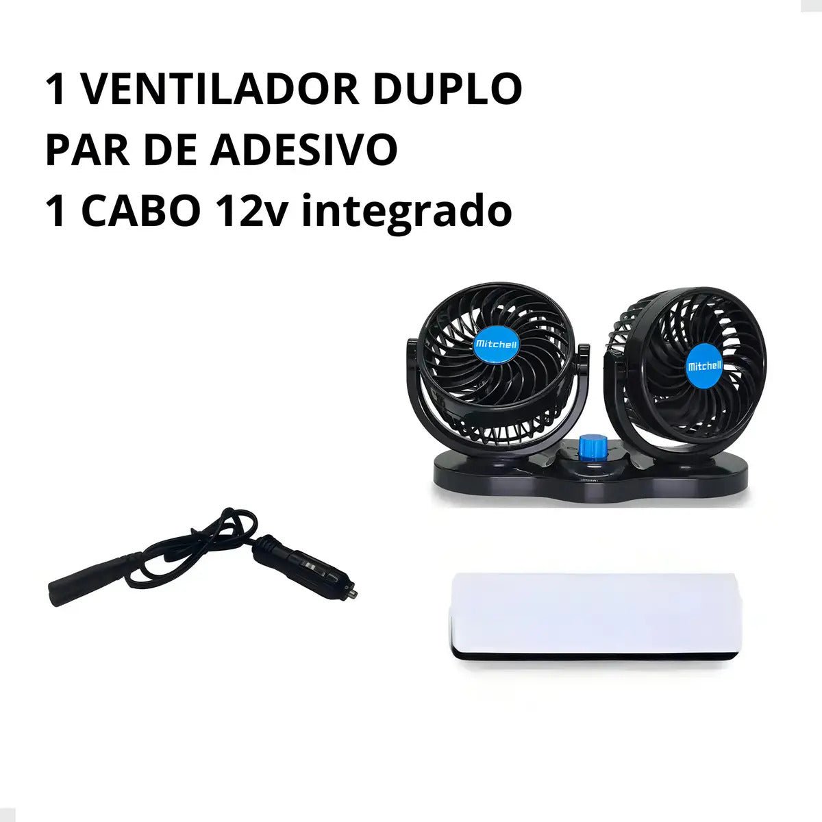 Mini Ventilador Carro Automotivo Portatil 12v Ponta Material Diâmetro 12 cm - Imagem 5