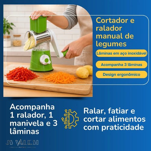 Cortador Ralador Fatiador De Legumes Multifuncional 5 Peças - Imagem 3