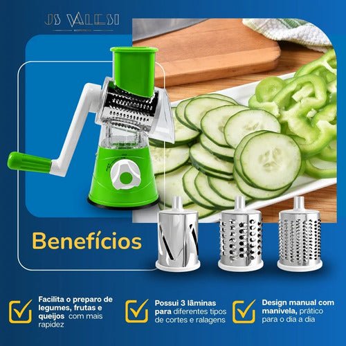 Cortador Ralador Fatiador De Legumes Multifuncional 5 Peças - Imagem 4