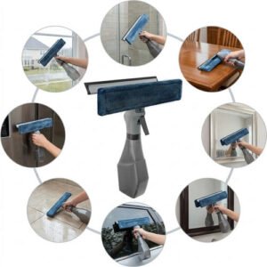 Limpador De Vidros Borrifador Mop 3 Em 1 Com Spray Esfregão