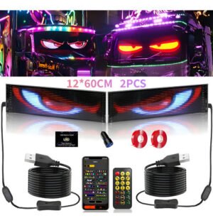 Tela Led Flexível Devil Eyes Carro Olho Do Diabo12*60cm 2pcs