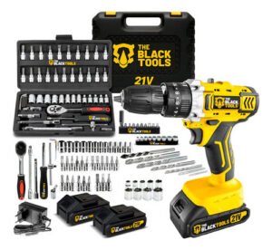 Furadeira Parafusadeira De Impacto 2 Baterias 21v + 46 Peças