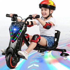 Patinete Triciclo Infantil Drift Elétrico Led Bluetooth 15km