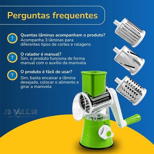 Cortador Ralador Fatiador De Legumes Multifuncional 5 Peças - Imagem 5