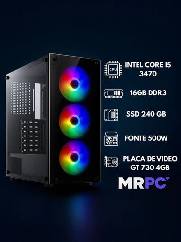 Pc Gamer Intel Core I5 16gb Ssd 240gb Vídeo 4gb Monitor 19 - Imagem 2