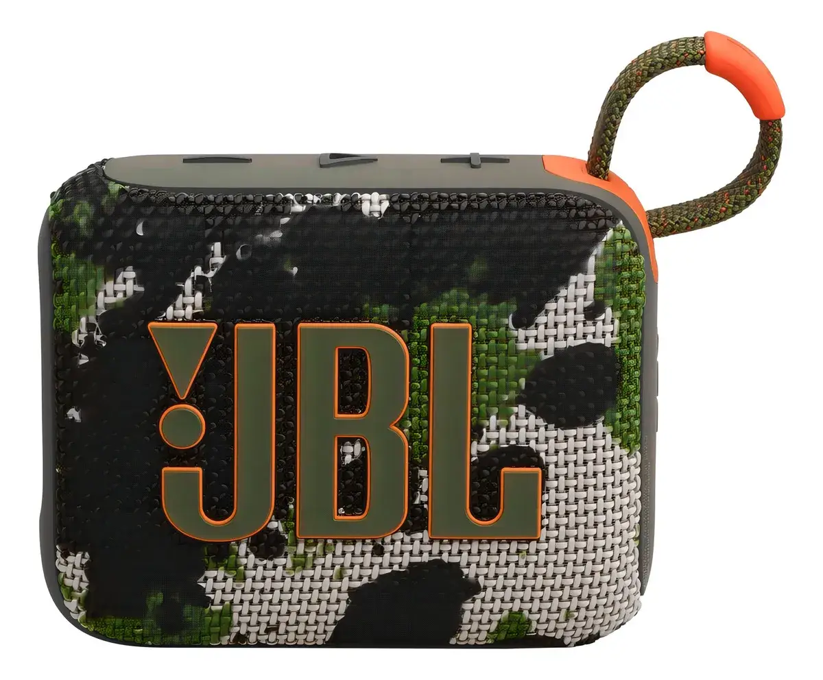 Caixa de Som JBL Go 4 Portátil Bluetooth Squad Camuflado Resistente à Água e Poeira